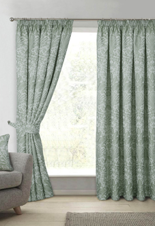 Keswick Pencil Pleat, Sage - Ready Made Curtains